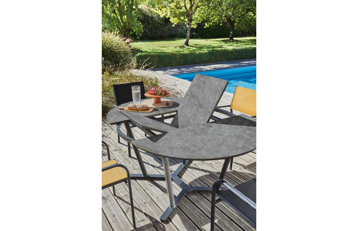 Table extensible Valenza Alizé 6/8 personnes en aluminium