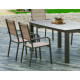 Ensemble table CAMELIA et fauteuils PRISCILA 6 personnes HEVEA en aluminium et HPL