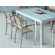 Ensemble table CAMELIA et fauteuils VIENA 6 personnes HEVEA en aluminium et textilène