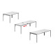 Table extensible salon de jardin SINGAPUR 150/215x90 HEVEA en aluminium