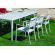 Table extensible salon de jardin SINGAPUR 150/215x90 HEVEA en aluminium