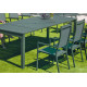 Table extensible salon de jardin SINGAPUR 200/265x77 HEVEA en aluminium
