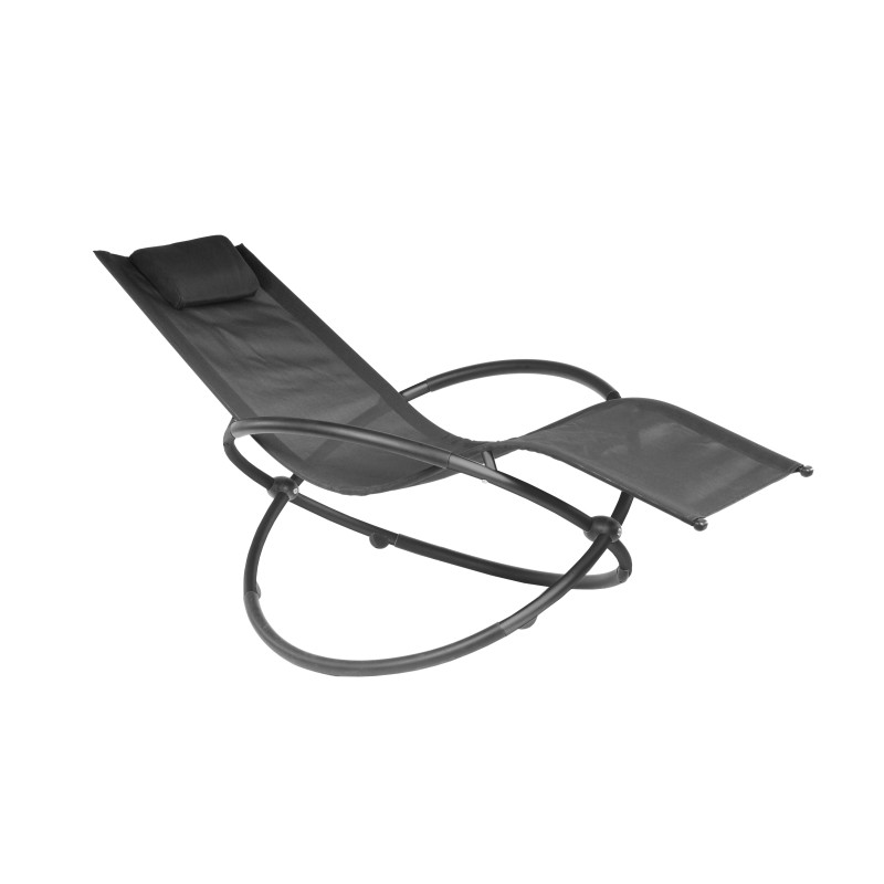 Rocking chair exterieur acier, fauteuil relax à bascule exterieur