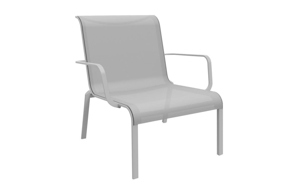 Fauteuil Lounge Cauro Océo empilable en aluminium