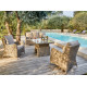 Salon de jardin design bas Lila ProLoisirs 4/5 personnes en aluminium