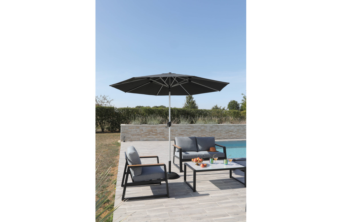 Parasol inclinable 300 Océo déperlant en aluminium et Novasun 280gr UV50+