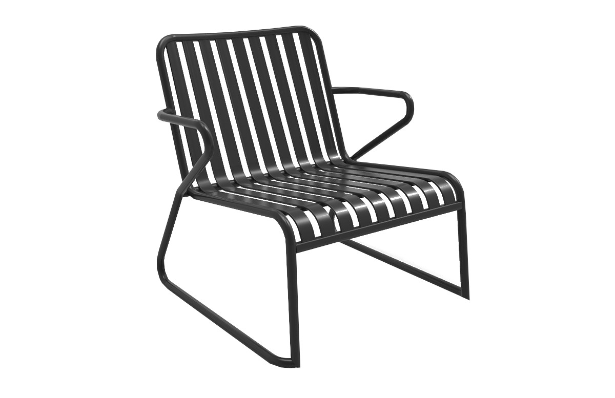 Fauteuil lounge Vero Océo empilable en aluminium