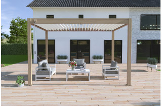 Pergola bioclimatique autoportée Ombréa en aluminium 3x4 M