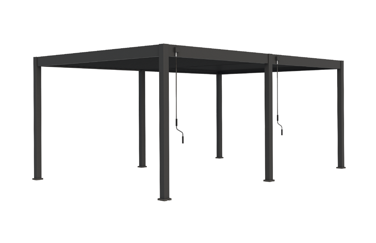 Pergola bioclimatique autoportée Ombréa en aluminium 4x6 M