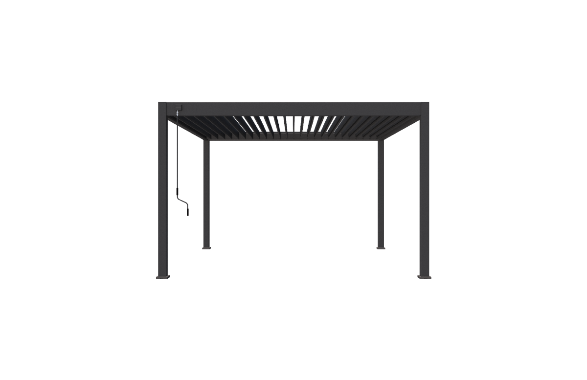 Pergola bioclimatique autoportée Ombréa en aluminium 4x4 M