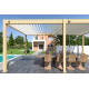 Pergola bioclimatique autoportée Ombréa en aluminium 3x6 M