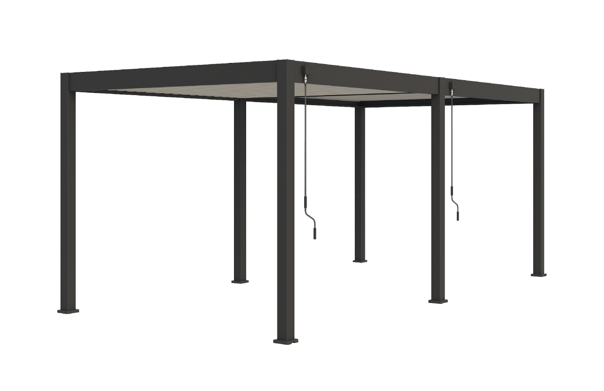 Pergola bioclimatique autoportée Ombréa en aluminium 3x6 M