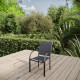 Ensemble table extensible Hanae et fauteuils de jardin Lavezzi en aluminium anthracite 10 personnes - Essenciel Green