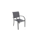 Ensemble table extensible Hanae et fauteuils de jardin Lavezzi en aluminium anthracite 10 personnes - Essenciel Green