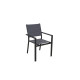 Ensemble table extensible Hanae et fauteuils de jardin Navagio en aluminium et verre anthracite 12 personnes - Essenciel Green