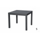 Ensemble table extensible Hanae et chaises de jardin Sperone en aluminium anthracite 4 personnes - Essenciel Green
