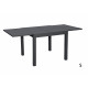 Ensemble table extensible Hanae et chaises de jardin Sperone en aluminium anthracite 4 personnes - Essenciel Green