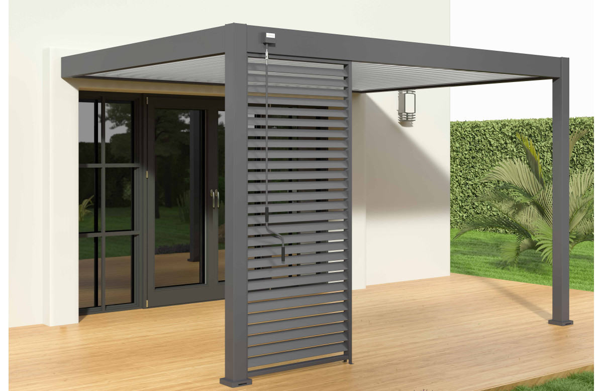 Pergola bioclimatique adossée Ombréa en aluminium 3x4 M Pergola bioclimatique adossée Ombréa en aluminium 3x4 M