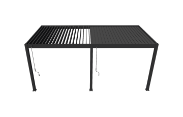 Pergola bioclimatique adossée Ombréa en aluminium 3x6 M