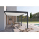 Pergola bioclimatique adossée Ombréa en aluminium 3x6 M