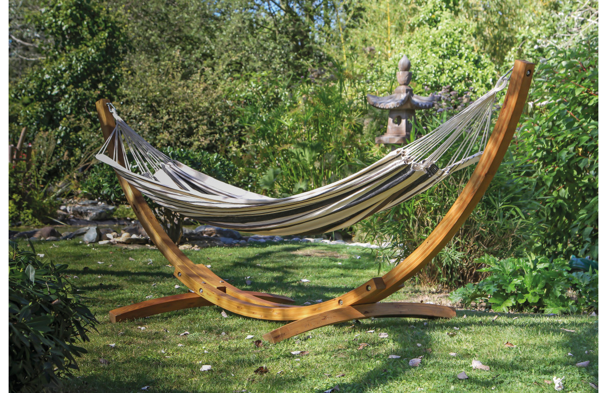 Hamac sur pied en bois, toiles de hamac - Proloisirs