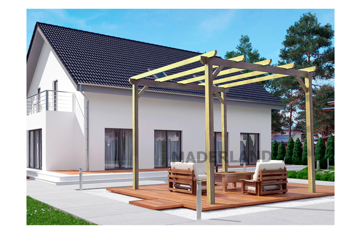 Pergola autoportée en bois massif 3x3M MADRID - Maderland