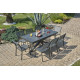 Ensemble table de jardin à rallonge automatique CAICOS  + 6 chaises + 2 fauteuils STOCKHOLM  DCB GARDEN Gris Anthracite