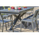 Ensemble table de jardin à rallonge automatique CAICOS  + 6 chaises + 2 fauteuils STOCKHOLM  DCB GARDEN Gris Anthracite