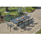 Ensemble table de jardin à rallonge automatique CAICOS  + 6 chaises + 2 fauteuils STOCKHOLM  DCB GARDEN Gris Anthracite