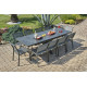 Ensemble table de jardin à rallonge automatique CAICOS  + 8 chaises + 2 fauteuils STOCKHOLM  DCB GARDEN Gris Anthracite