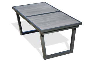 Table de jardin à rallonge automatique OLHOS en aluminium DCB GARDEN Gris Anthracite