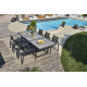 Ensemble table et chaises de jardin à rallonge automatique OLHOS en aluminium 6 personnes DCB GARDEN Gris Anthracite