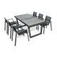 Ensemble table et chaises de jardin à rallonge automatique OLHOS en aluminium 6 personnes DCB GARDEN Gris Anthracite