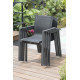 Ensemble table et chaises de jardin à rallonge automatique OLHOS en aluminium 6 personnes DCB GARDEN Gris Anthracite