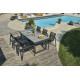 Ensemble table et chaises de jardin à rallonge automatique OLHOS en aluminium 6 personnes DCB GARDEN Gris Anthracite