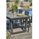 Ensemble table et chaises de jardin à rallonge automatique OLHOS en aluminium 6 personnes DCB GARDEN Gris Anthracite