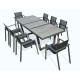 Ensemble table et chaises de jardin à rallonge automatique OLHOS en aluminium 8 personnes DCB GARDEN Gris Anthracite