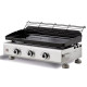 Plancha gaz Silvia II G inox 3 feux plaque fonte Brasero