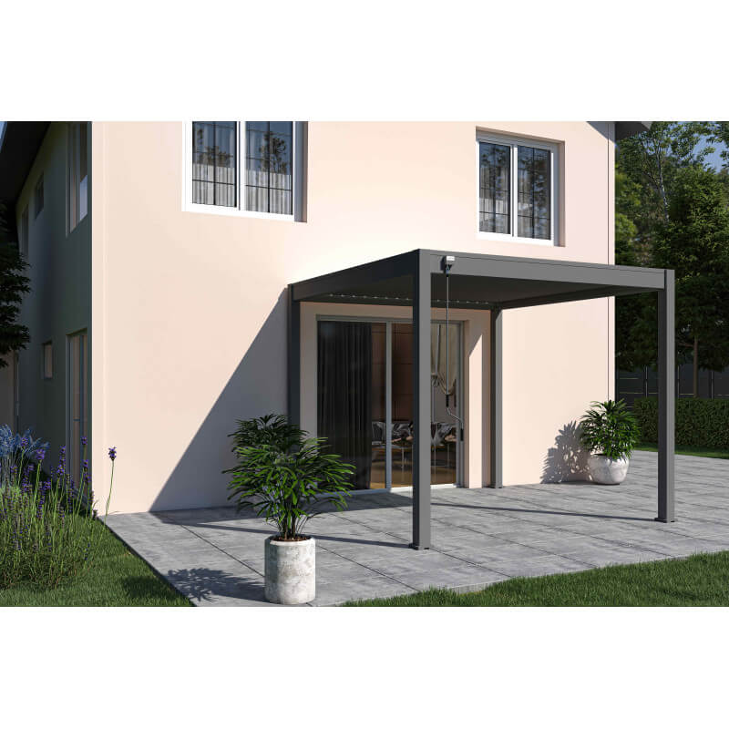 Pergola bioclimatique en alu 3X3M - Anthracite