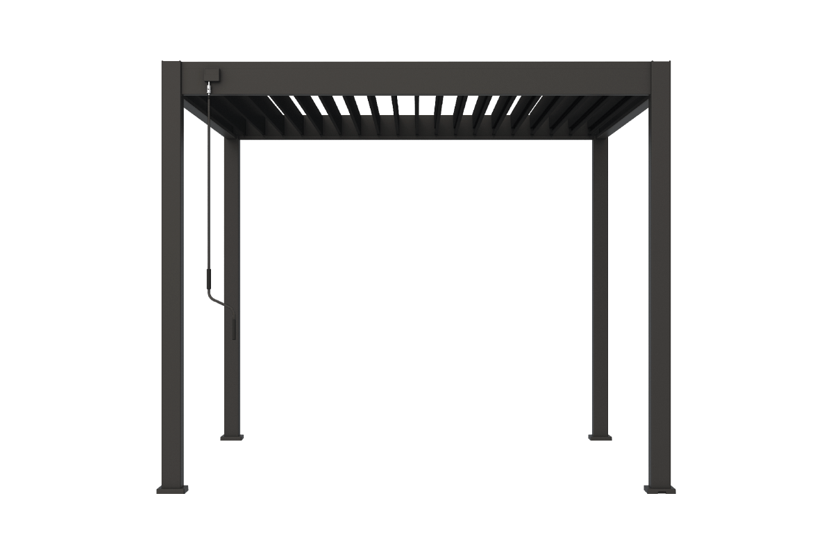 Pergola bioclimatique autoportée en aluminium à lames orientables 3x3 - Ombréa