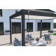 Pergola bioclimatique autoportée en aluminium à lames orientables 3x4 - Cadre anthracite / lames blanches - Ombréa