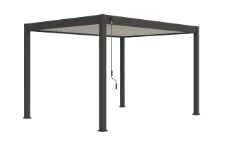 Pergola bioclimatique autoportée en aluminium à lames orientables 3x4 - Cadre anthracite / lames blanches - Ombréa