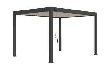Pergola bioclimatique autoportée en aluminium à lames orientables 3x4 - Cadre anthracite / lames blanches - Ombréa