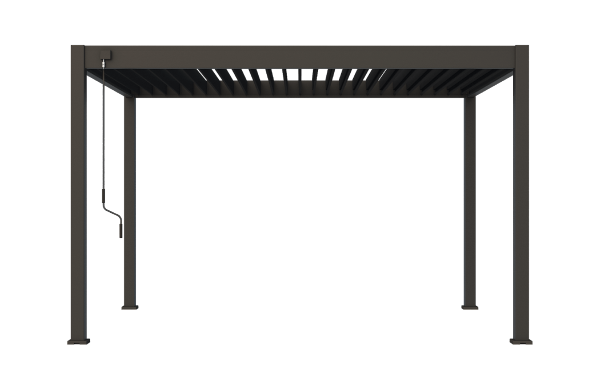 Pergola bioclimatique autoportée en aluminium à lames orientables 3x4 - Ombréa