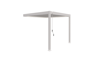 Pergola bioclimatique adossée en aluminium à lames inclinables 3x3 - Ombréa