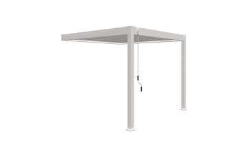 Pergola bioclimatique adossée en aluminium à lames inclinables 3x3 - Ombréa