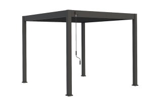 Pergola bioclimatique autoportée en aluminium à lames orientables 3x3 + store 3 M - Ombréa