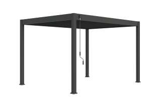 Pergola bioclimatique autoportée en aluminium à lames orientables 3x4 + store 4 M - Ombréa