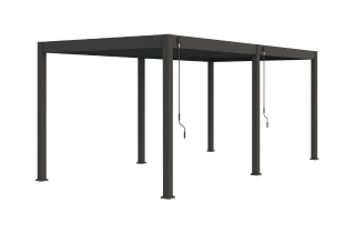 Pergola bioclimatique autoportée en aluminium à lames orientables 3x6 + 2 stores 3 M - Ombréa