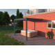 Pergola bioclimatique adossée en aluminium à lames inclinables 3x3 + store 3 M - Ombréa